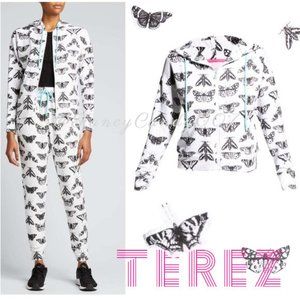 🪰Retail $ 110 🦋 TEREZ CozyCozy Butterfly Full-Zip Hoodie Size XL White & Black